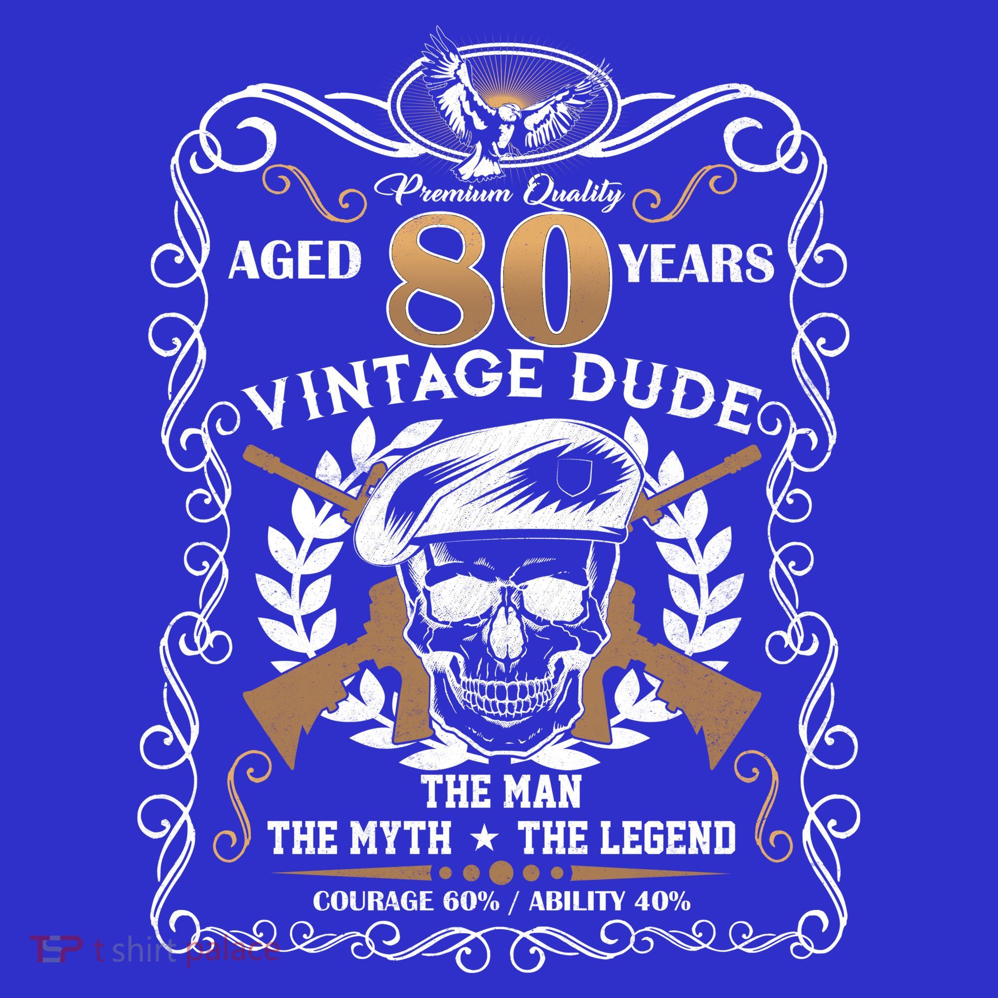 Vintage Dude Aged 80 Years Man Myth Legend 80th Birthday  T-Shirt