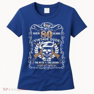 Vintage Dude Aged 80 Years Man Myth Legend 80th Birthday  Women's T-Shirt