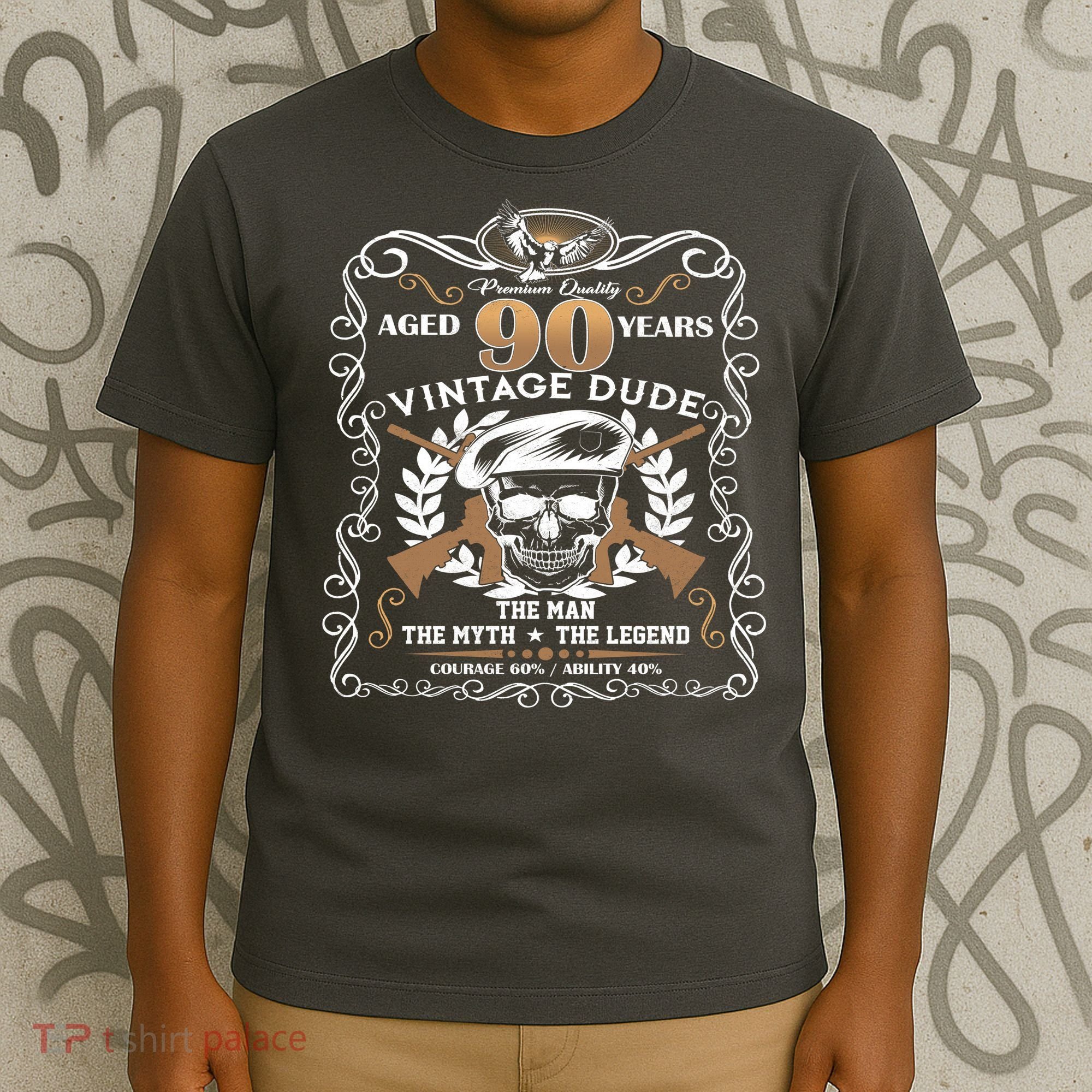 Vintage Dude Aged 90 Years Man Myth Legend 90th Birthday  T-Shirt