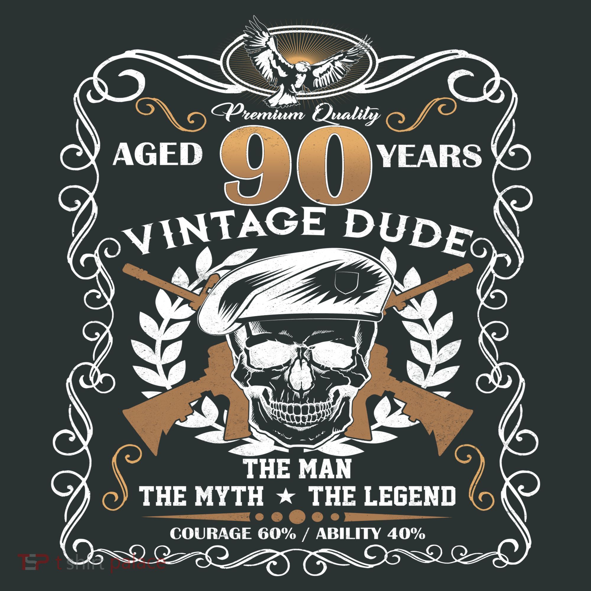 Vintage Dude Aged 90 Years Man Myth Legend 90th Birthday  T-Shirt