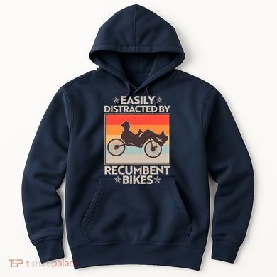 Vintage Easily Distracted By Recumbent Bikes Hoodie