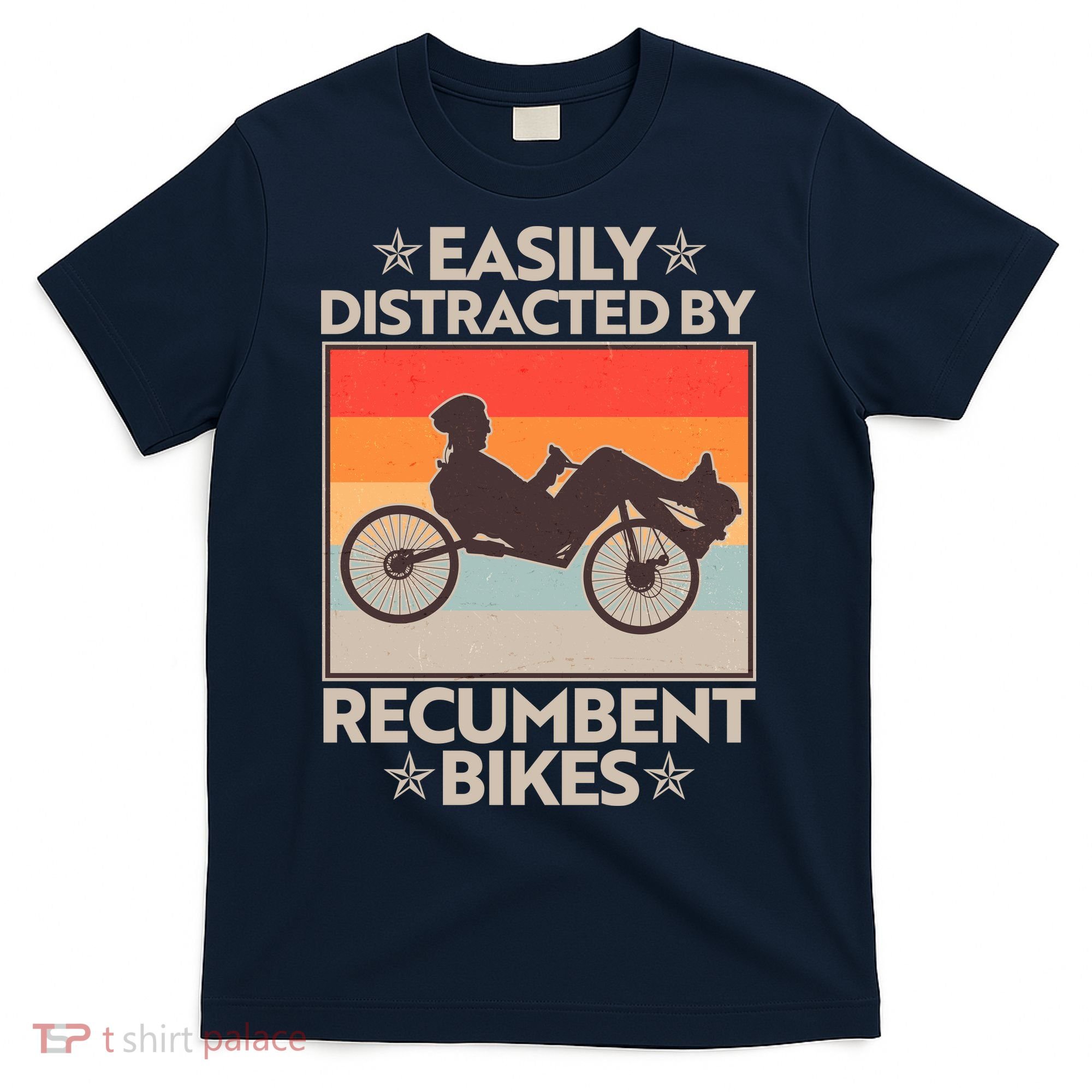 Vintage Easily Distracted By Recumbent Bikes T-Shirt