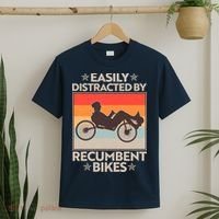 Vintage Easily Distracted By Recumbent Bikes T-Shirt thumb 2