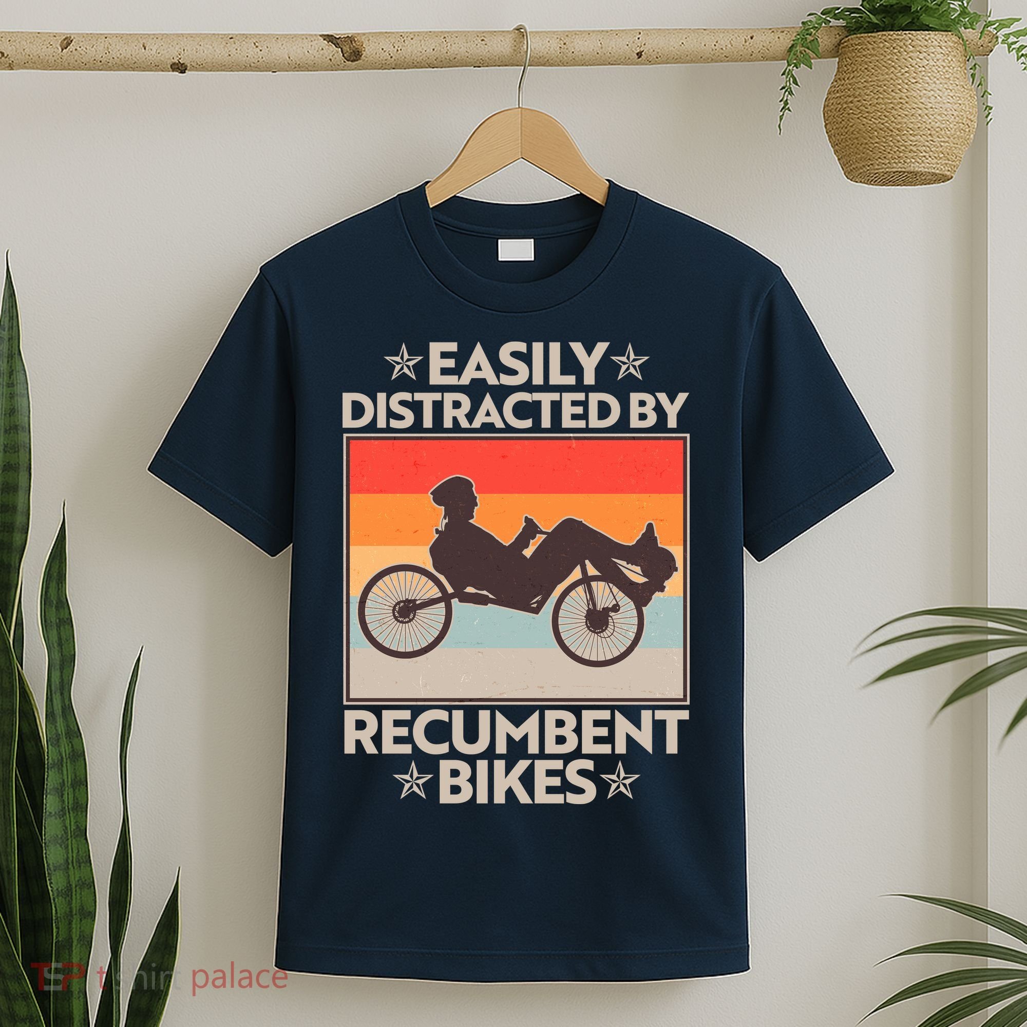 Vintage Easily Distracted By Recumbent Bikes T-Shirt
