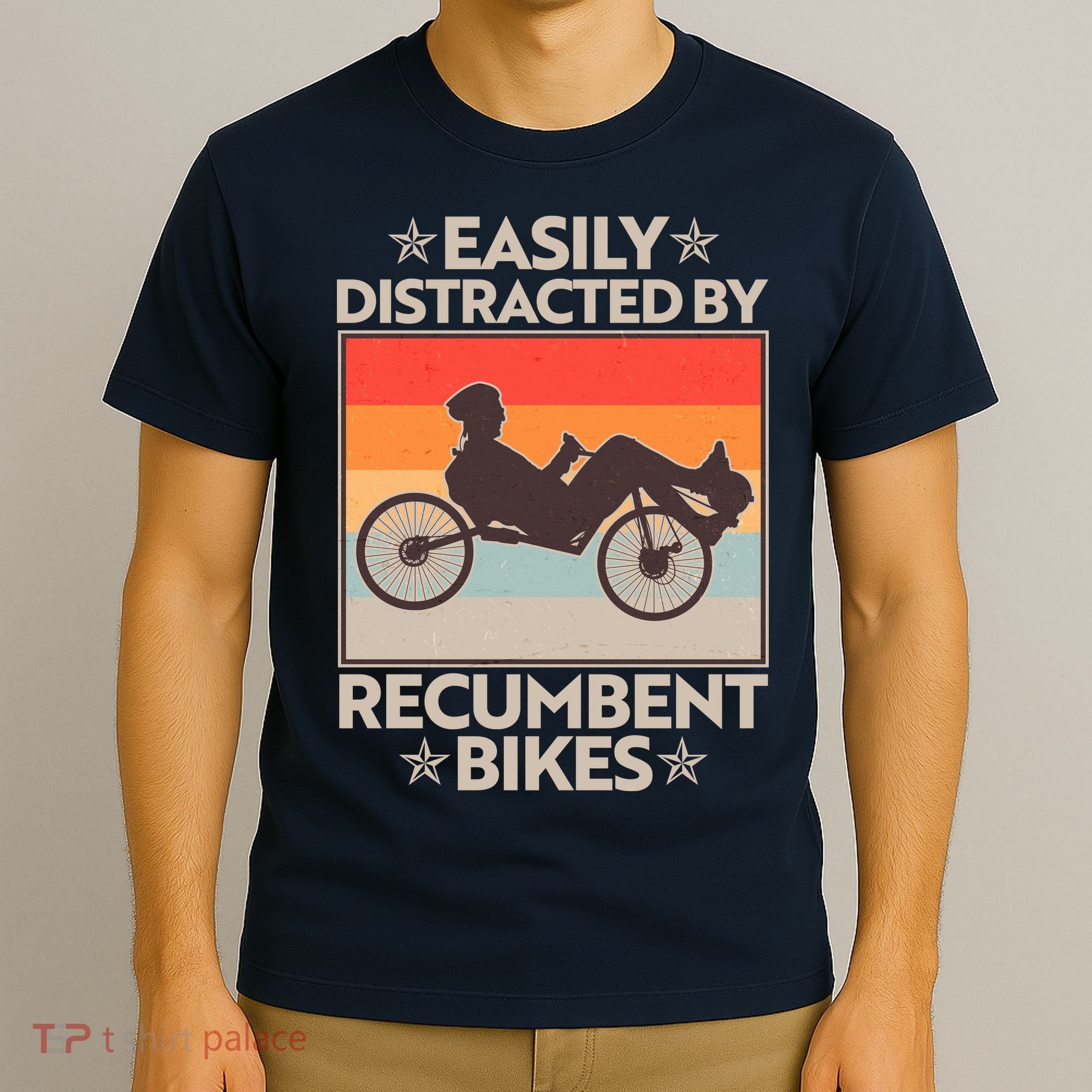 Vintage Easily Distracted By Recumbent Bikes T-Shirt