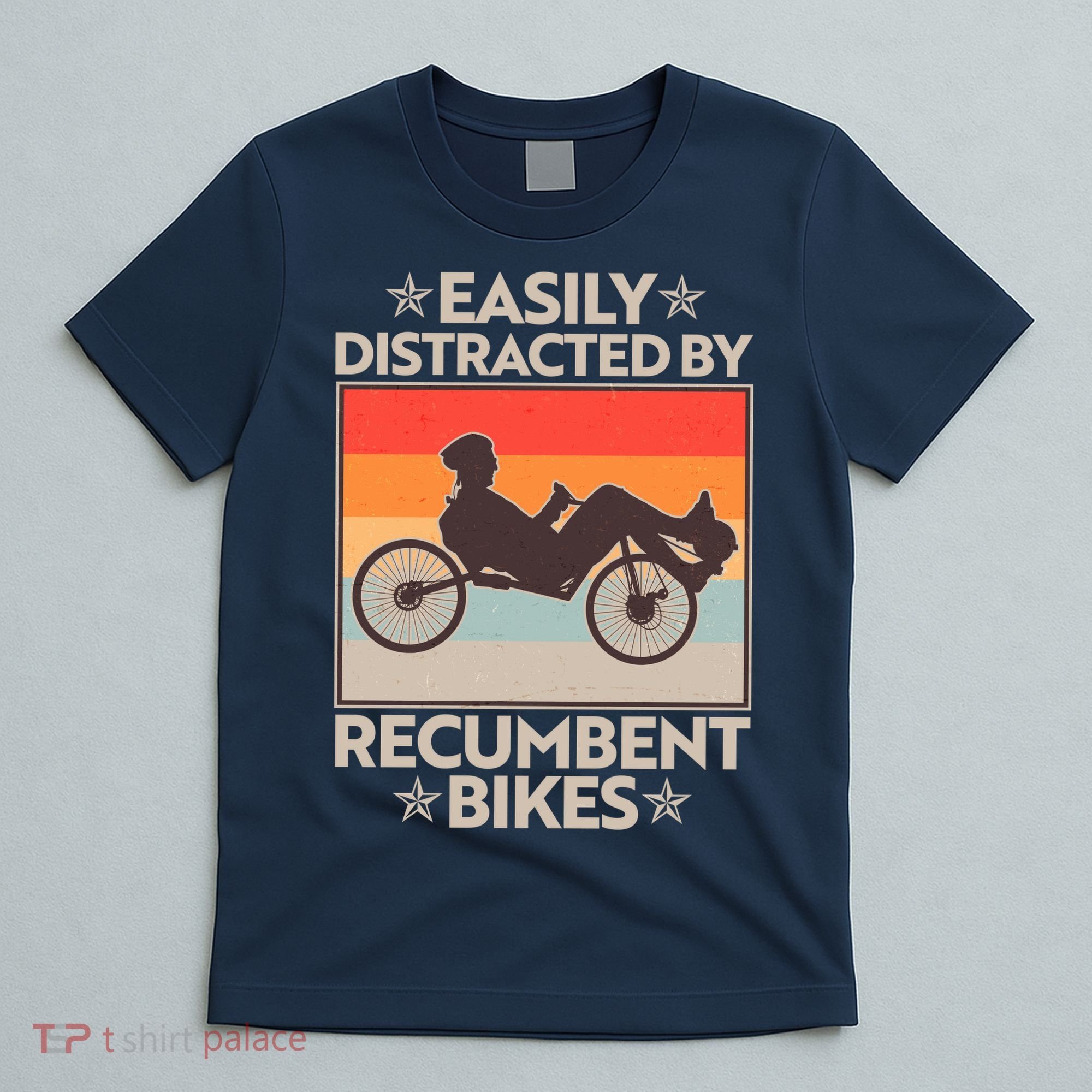 Vintage Easily Distracted By Recumbent Bikes T-Shirt