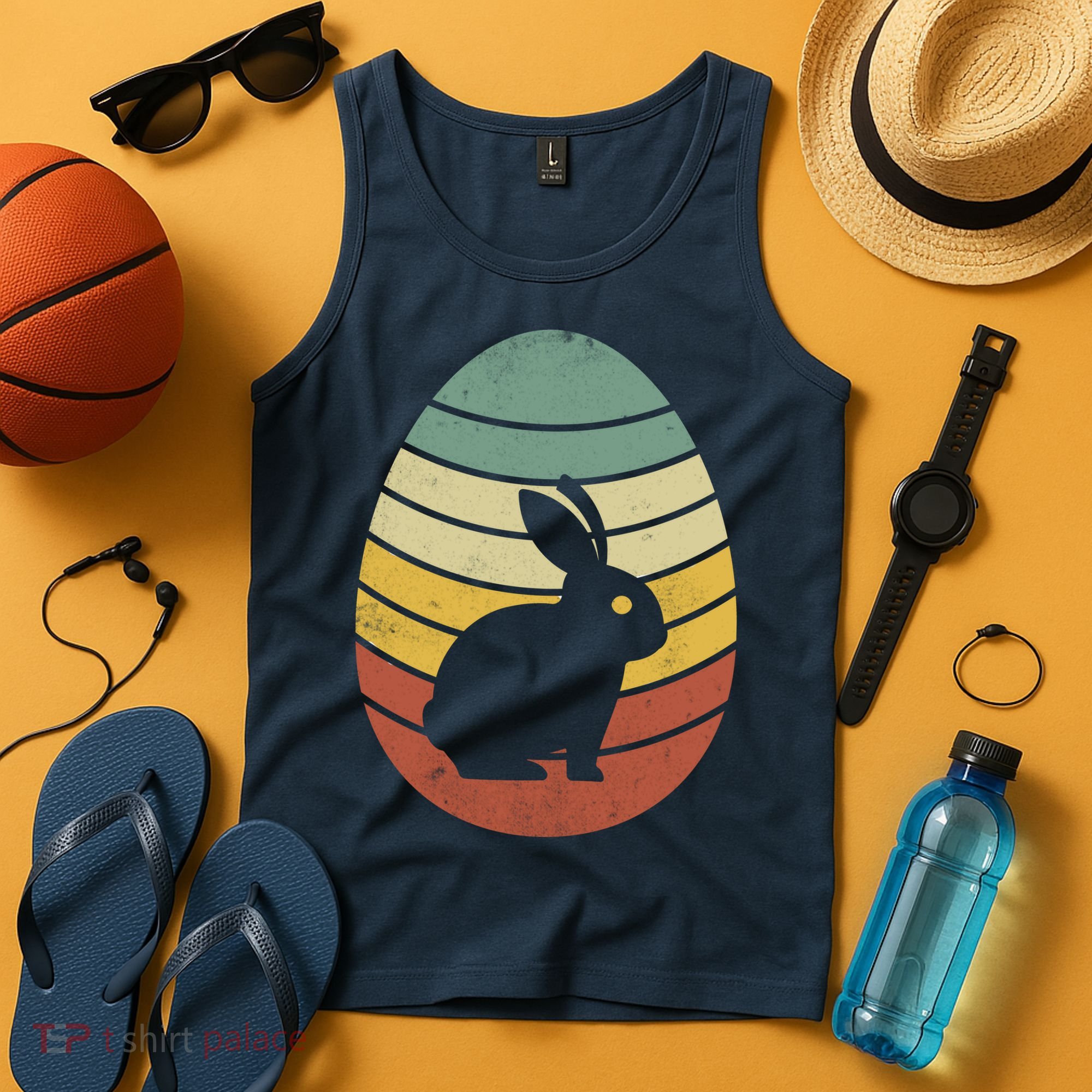 Vintage Easter Bunny Egg Tank Top