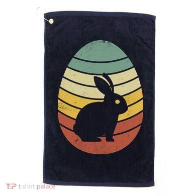 Vintage Easter Bunny Egg Golf Towel