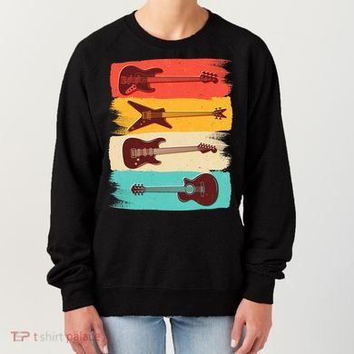 Vintage Electric Guitars Retro Colors Women's Sweatshirt