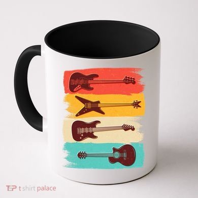 Vintage Electric Guitars Retro Colors Coffee Mug