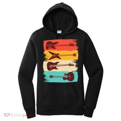 Vintage Electric Guitars Retro Colors Women's Hoodie