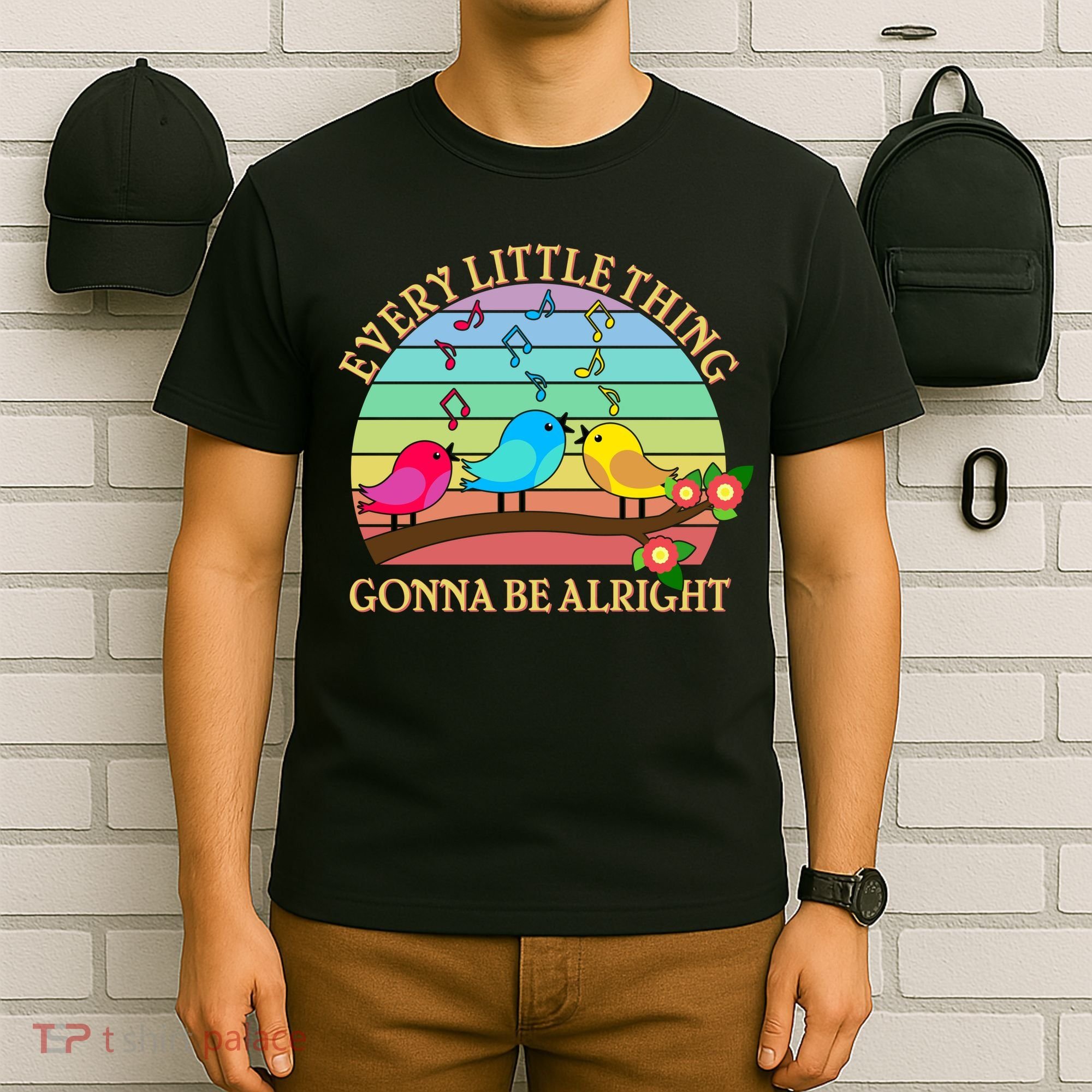  Vintage Every Little Thing Is Gonna Be Alright Birds T-Shirt
