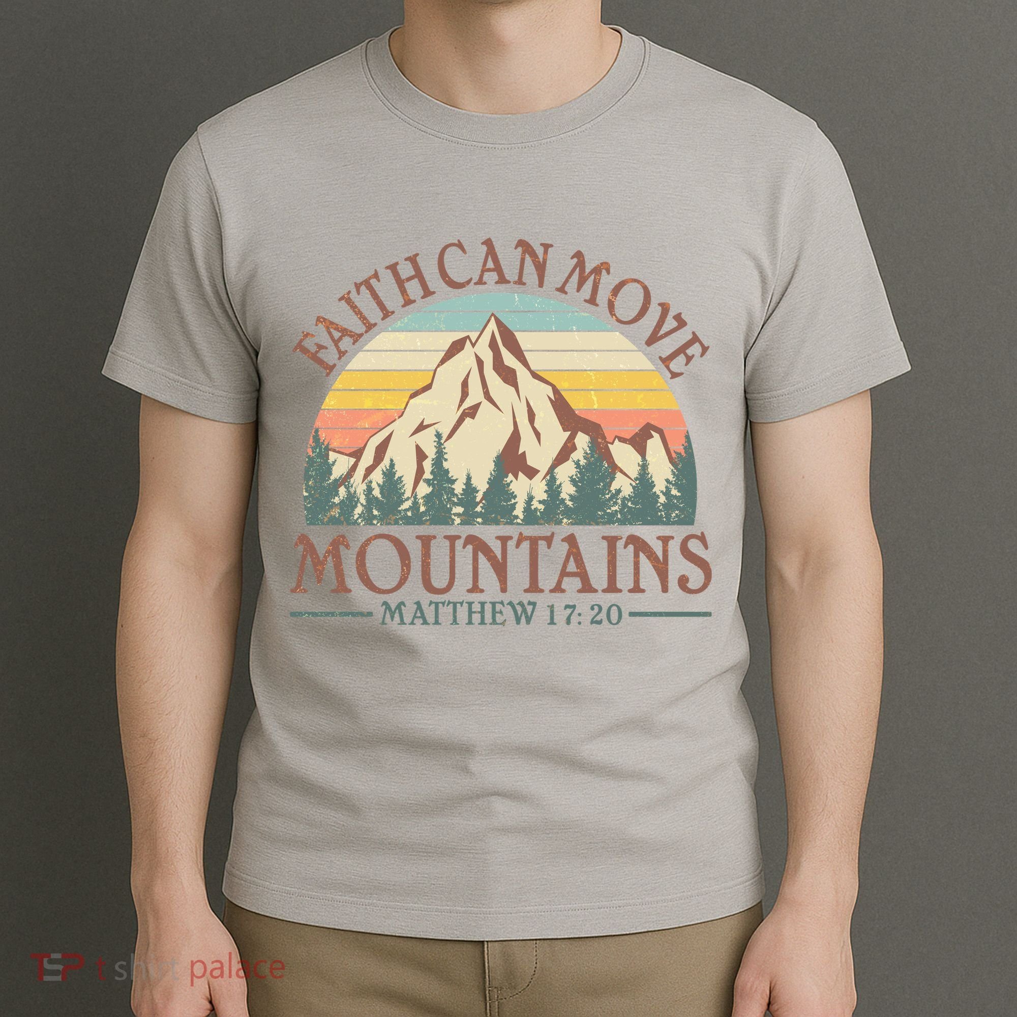 Vintage Faith Can Move Mountains Matthew 17:20 T-Shirt