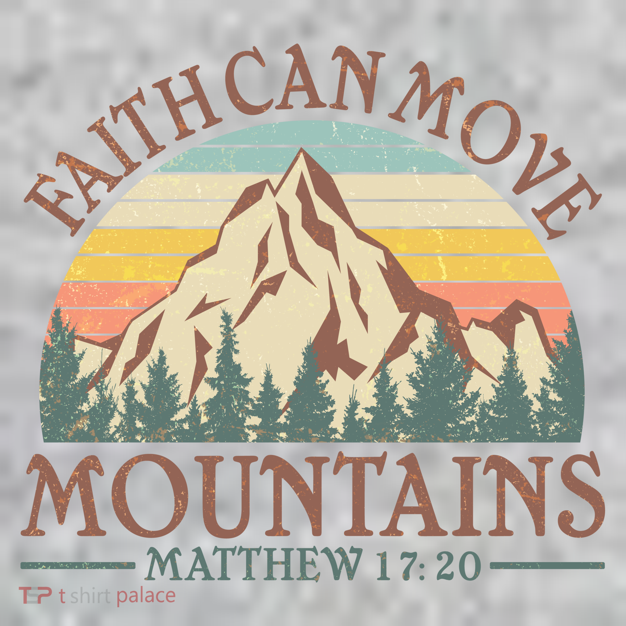 Vintage Faith Can Move Mountains Matthew 17:20 T-Shirt