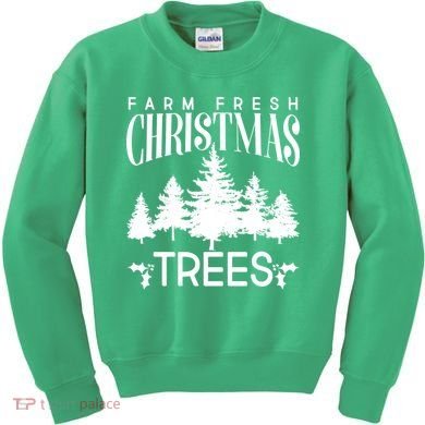 Vintage Farm Fresh Christmas Trees Kids Sweatshirt