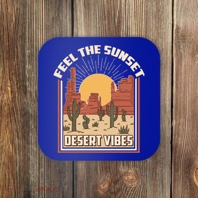 Vintage Feel The Sunset Desert Vibes Coaster