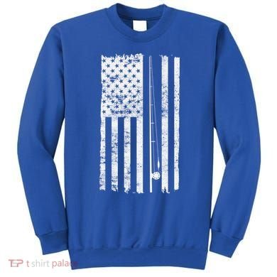 Vintage Fishing American Flag Pole Sweatshirt