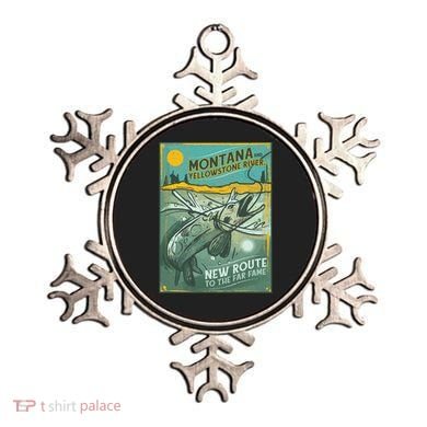 Vintage Fishing Montana Ornament