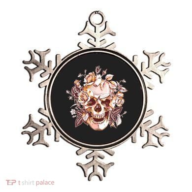 Vintage Floral Flower Skull Ornament