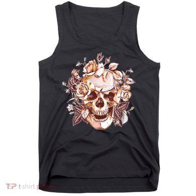 Vintage Floral Flower Skull Tank Top