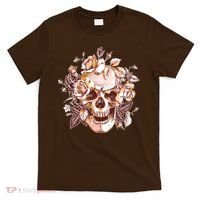 Vintage Floral Flower Skull T-Shirt thumb 0