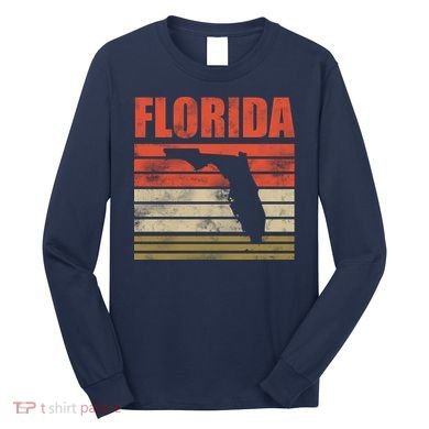 Vintage Florida State Map Long Sleeve Shirt