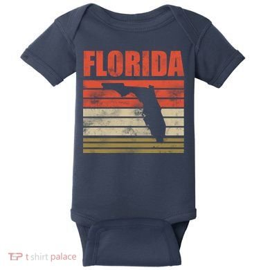 Vintage Florida State Map Baby Bodysuit