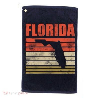Vintage Florida State Map Golf Towel