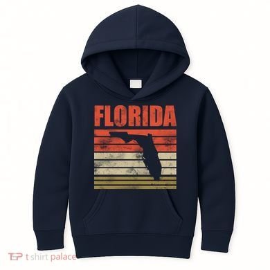 Vintage Florida State Map Kids Hoodie