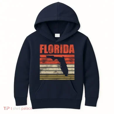 Vintage Florida State Map Kids Hoodie