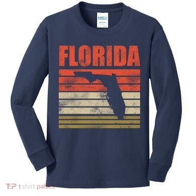 Vintage Florida State Map Kids Long Sleeve Shirt