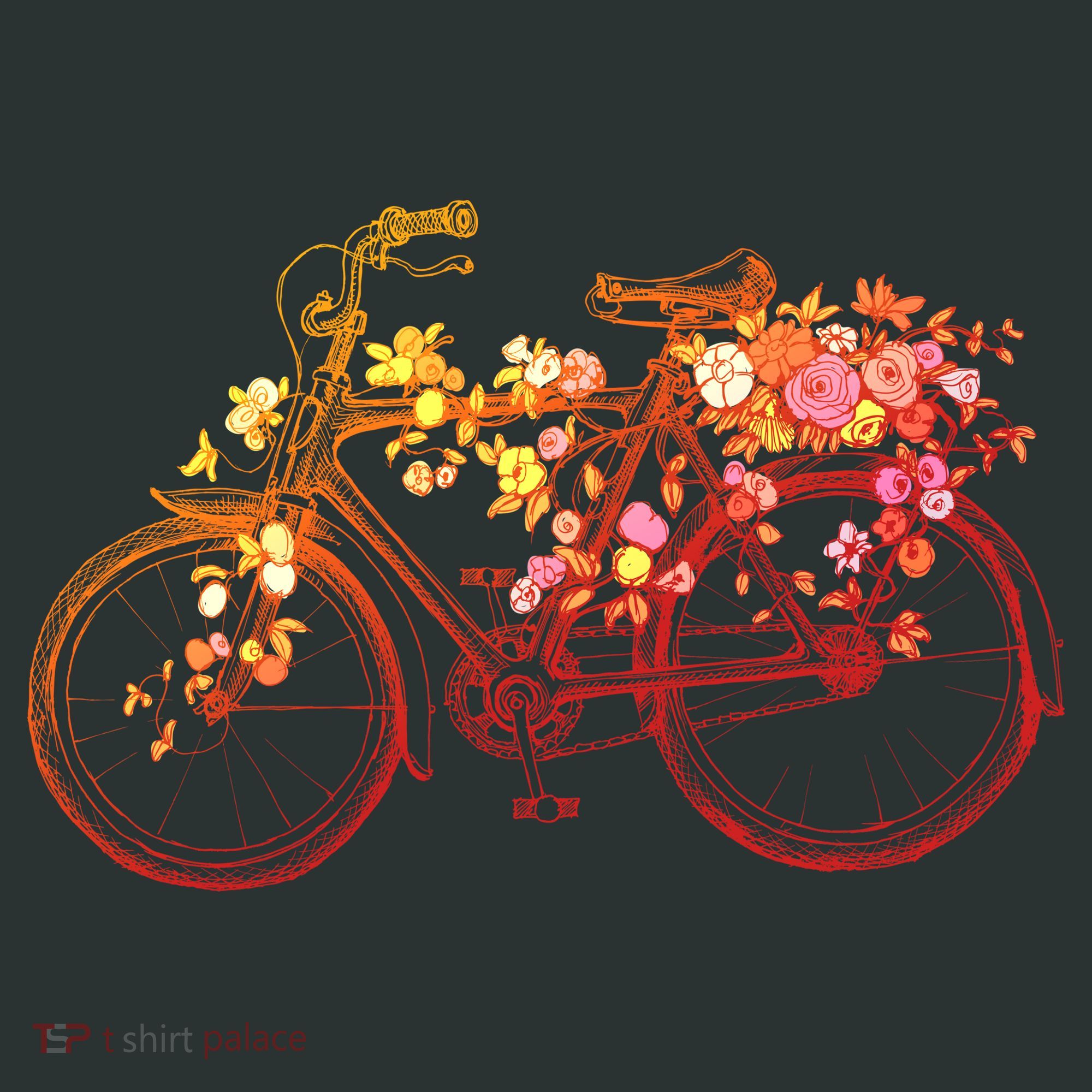 Vintage Flower Bicycle  T-Shirt