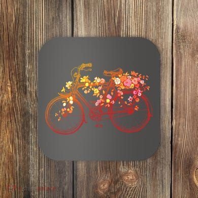 Vintage Flower Bicycle  Coaster