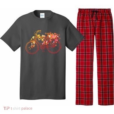 Vintage Flower Bicycle  Pajama Set