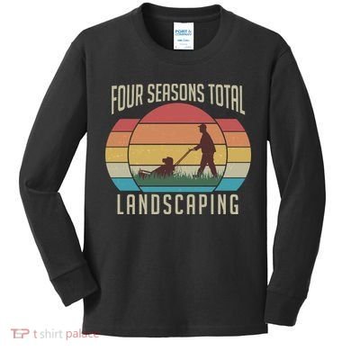 Vintage Four Seasons Total Landscaping Kids Long Sleeve Shirt