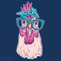 Vintage Funny Cute Chicken Hen With Glasses And Bandana T-Shirt thumb 7