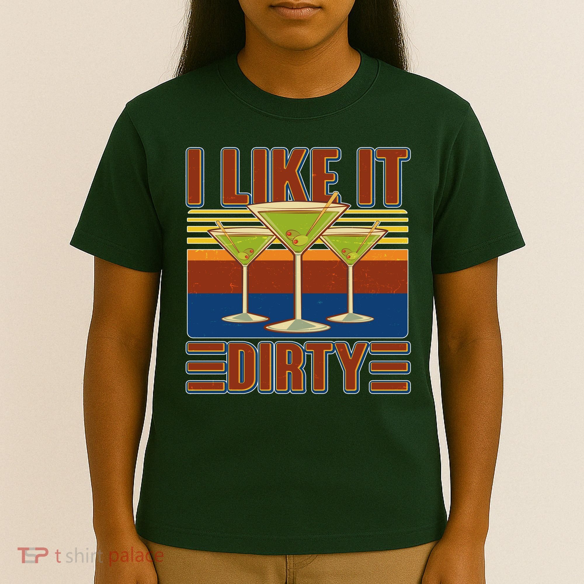Vintage Funny I Like It Dirty Martini Drinks T-Shirt