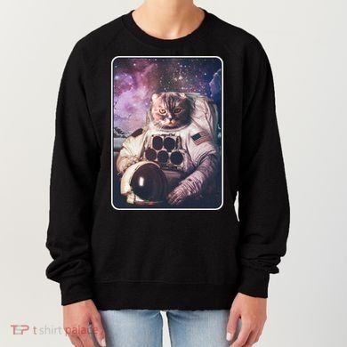 Vintage Galaxy Space Astronaut Cat Women's Sweatshirt