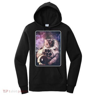Vintage Galaxy Space Astronaut Cat Women's Hoodie