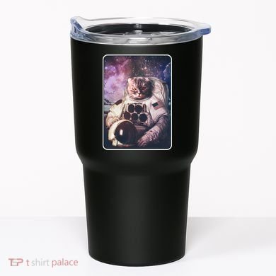 Vintage Galaxy Space Astronaut Cat Tumbler
