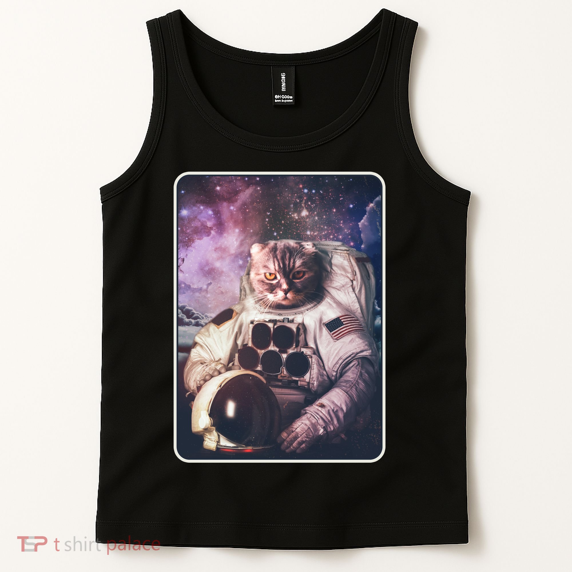 Vintage Galaxy Space Astronaut Cat Tank Top