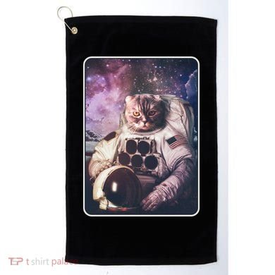 Vintage Galaxy Space Astronaut Cat Golf Towel