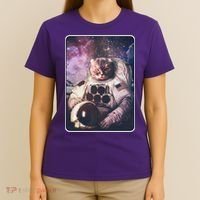 Vintage Galaxy Space Astronaut Cat T-Shirt thumb 4