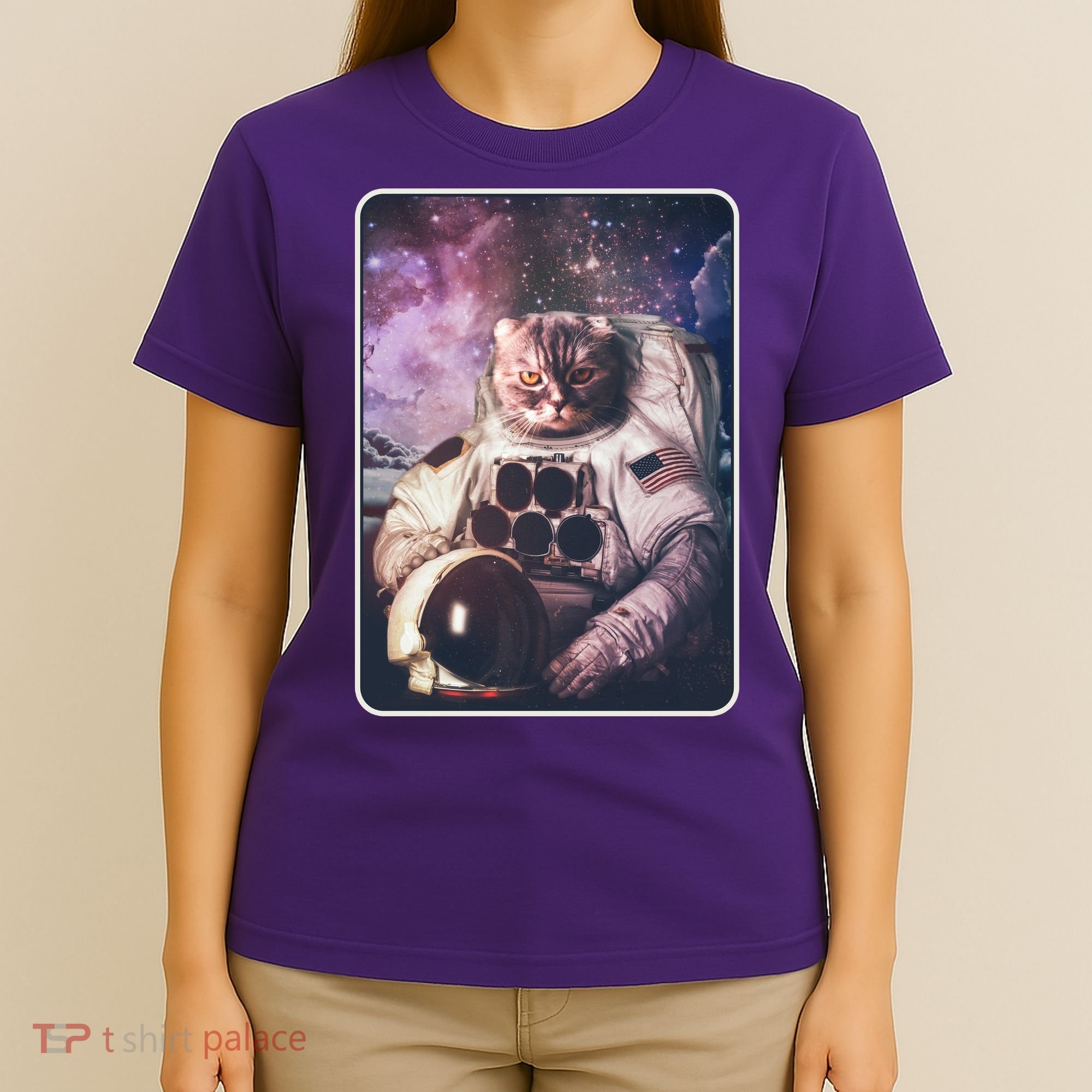 Vintage Galaxy Space Astronaut Cat T-Shirt