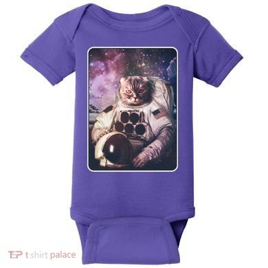 Vintage Galaxy Space Astronaut Cat Baby Bodysuit