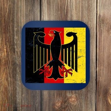 Vintage German Eagle Emblem Flag Coaster
