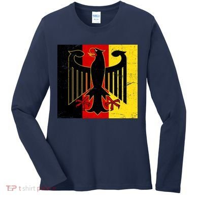 Vintage German Eagle Emblem Flag Women's Long Sleeve Shirt