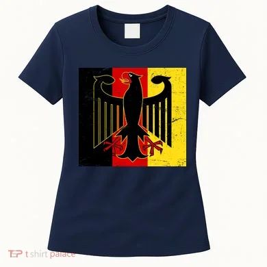 Vintage German Eagle Emblem Flag Women's T-Shirt