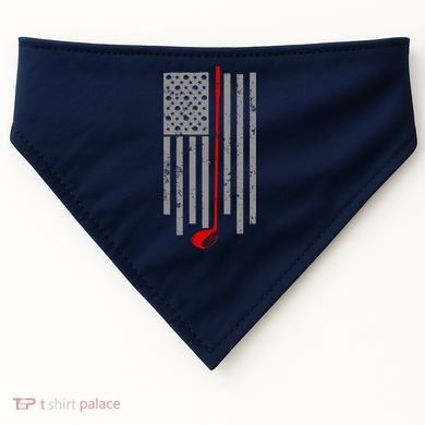Vintage Golf American Flag USA USA-Made Doggie Bandana