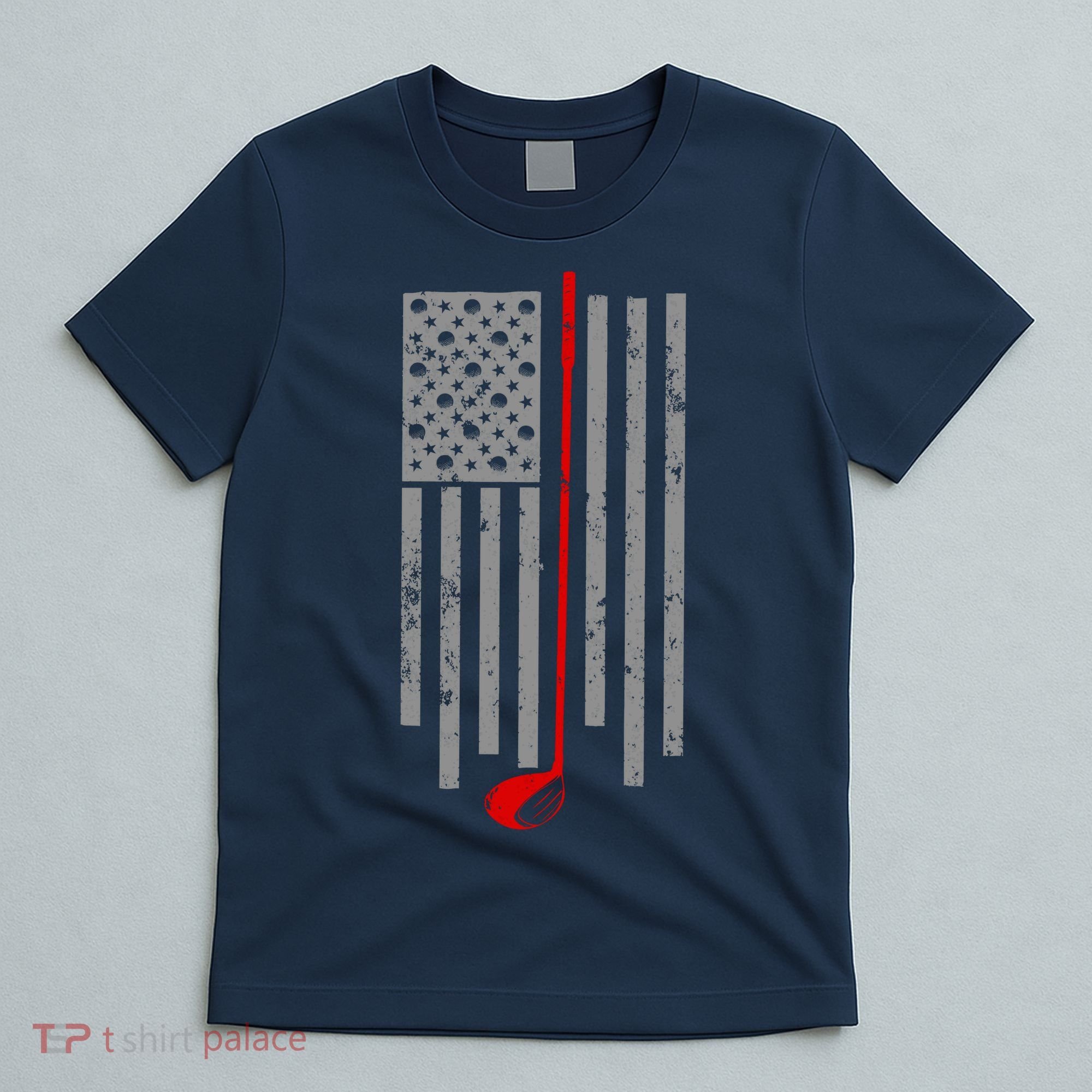 Vintage Golf American Flag USA T-Shirt